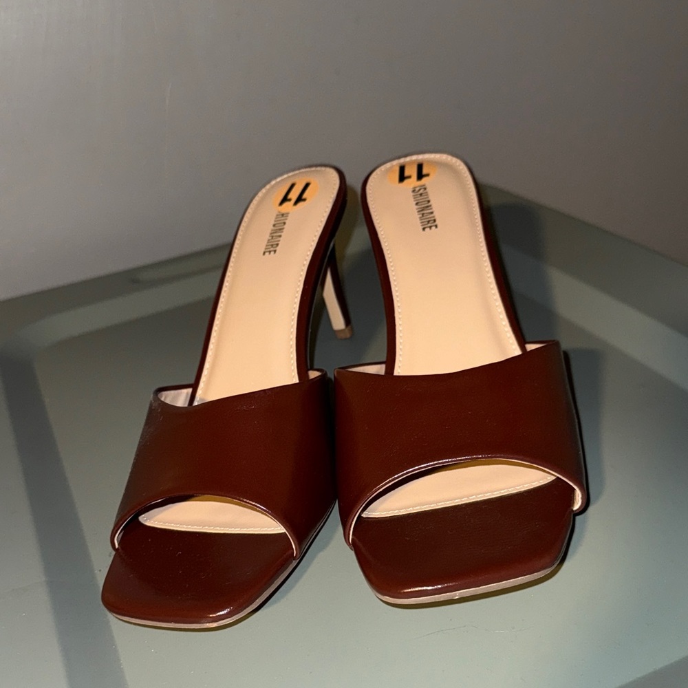 Chic Brown Open-Toe Heels